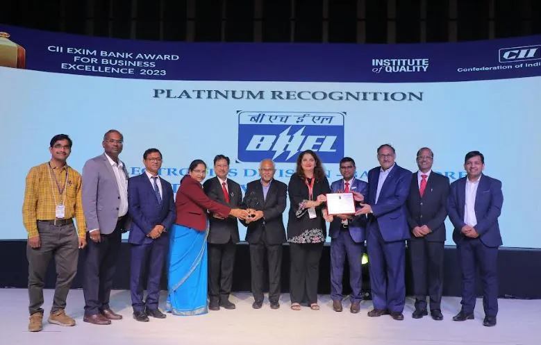 बीएचईएल-ईडीएन, बेंगलूरु ने सीआईआई-एक्ज़िम बैंक पुरस्कार-2023 में प्लैटिनम मान्यता हासिल की